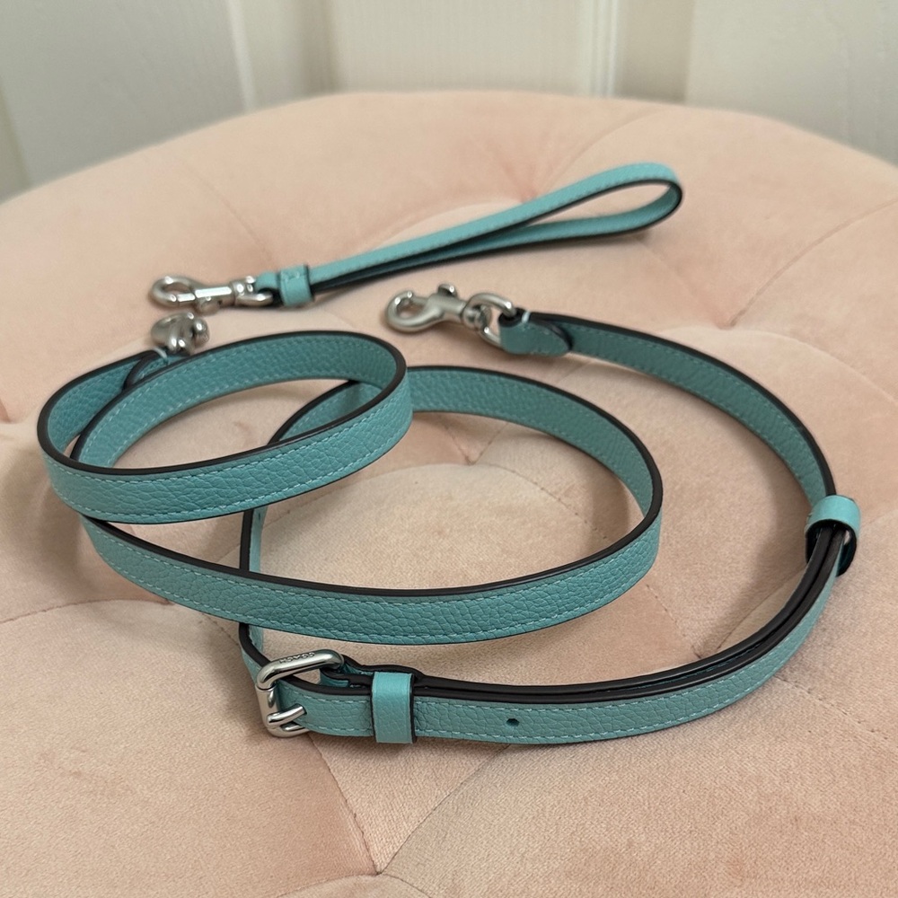Coach Turquoise Pebble Leather Crossbody and Wristlet Strap for Replacement